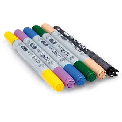 Набор маркеров Copic Ciao "Манга 1", 5 цветов + мультилинер 0.3 мм - фото 2