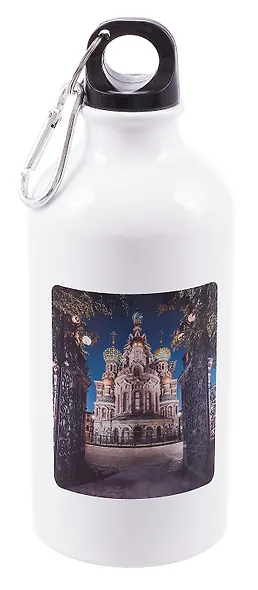 Бутылка с карабином СПб Петербург удивляет (металл) (500мл) (БМ2025-46) - фото 1