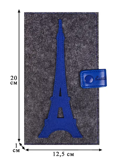 Обложка-органайзер для путешествий фетр графит+синий, сариф синий, 2 отд., карманы, Escalada - фото 3
