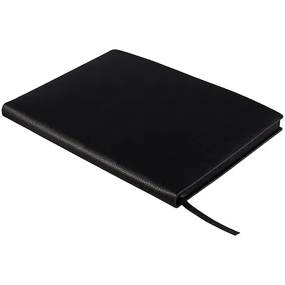 Ежедневник недат. А5 120л "Шеврет экстра" черный, кожзам, мягкий переплет, офсет, ляссе - фото 2