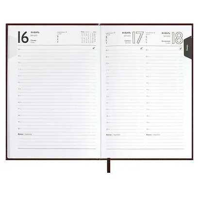 Ежедневник дат. 2026г. А5 176л "Наппа" коричневый, кожзам, тв.переплет, обл.поролон, блинт.тиснение, офсет, справ.мат-лы, ляссе, инд.уп - фото 11