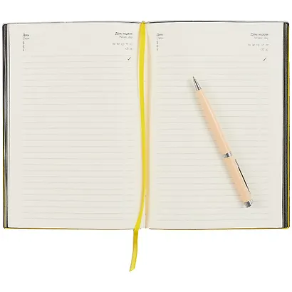 Ежедневник недат. А5 160л "Софт тач" черный, кожзам, мягкий переплет, тисн.фольгой, тонир.блок, ляссе - фото 3