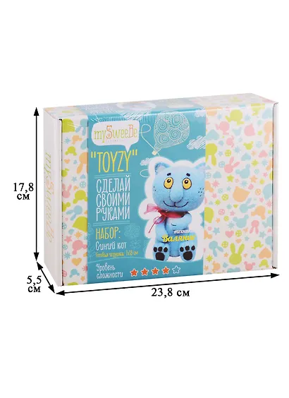 Набор для творчества TOYZY Техника валяние Синий кот - фото 2
