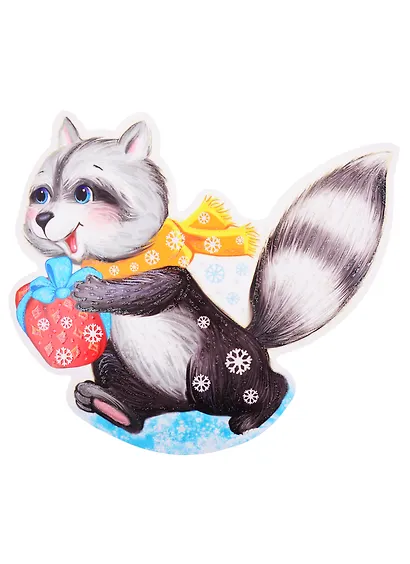 Плакат вырубной А4 "Енот" - фото 1