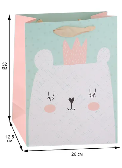 Пакет А4 32*26*12 "Милые зверята" дет., бум.мат - фото 2