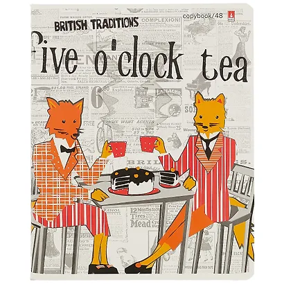 Тетрадь в клетку Альт, "Лисы-аристократы", 48 листов, в ассортименте - фото 1