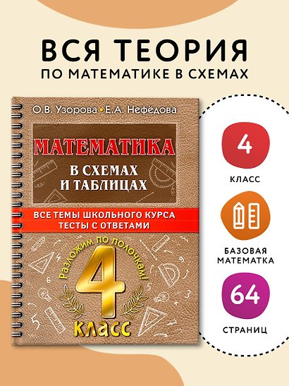 Математика в схемах и таблицах: Все темы школьного курса. Тесты с ответами: 4 класс - фото 4