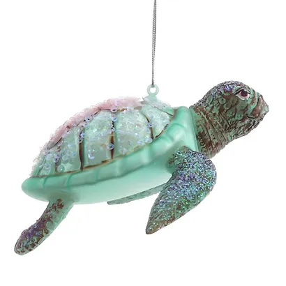 Украшение новогоднее Черепаха (стекло) (10х6х13) - фото 1