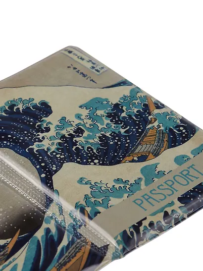 Обложка для паспорта Кацусика Хокусай Большая волна (ПВХ бокс) (12-999-27-551) - фото 3