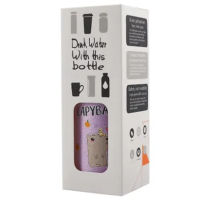 Бутылка в чехле велюр Капибара с птичкой (стекло) (300мл) (12-07229-CPBR-7) Bookvalno - фото 6