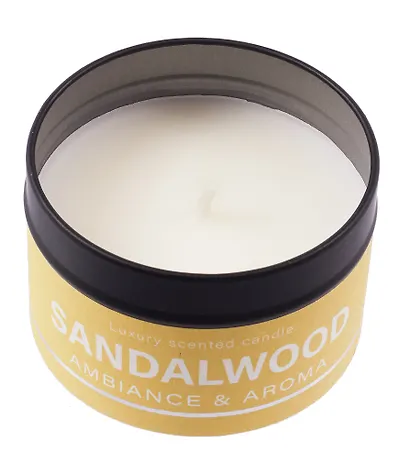 Свеча ароматическая в круглой баночке с крышкой (желтая) (8,5х4,5) (12-250105-G16) - фото 4