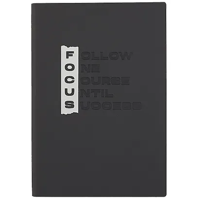 Ежедневник недат. А5 160л "Софт тач" черный, кожзам, мягкий переплет, тисн.фольгой, тонир.блок, ляссе - фото 1