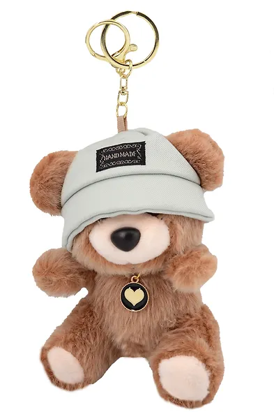Брелок Мишка в панаме коричневый (текстиль) (12см) (12-21082025-F44) - фото 1