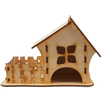 Чайный домик Лесовичка с заборчиком-2 (2160503) (21х12х15,5см) (игрушка из дерева) (упаковка) - фото 2