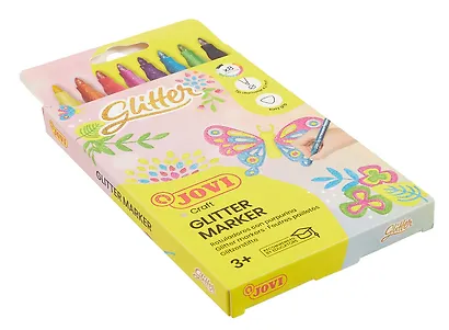 Фломастеры «Glitter» Carioca, 8 цветов, с блестками, смываемые - фото 4