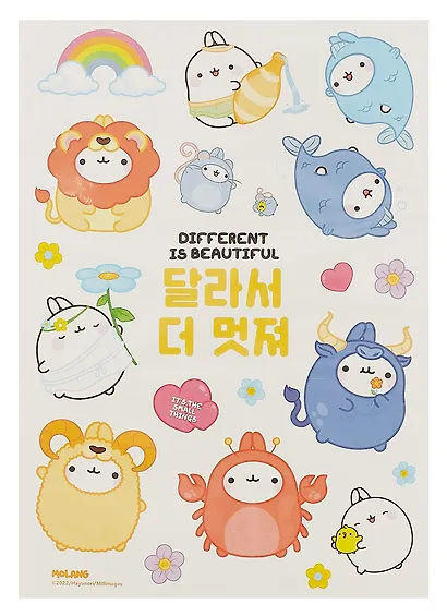 Набор для творчества. Molang. Милые наклейки и татушки - фото 5