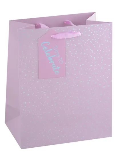 Пакет А5 18*23*10 "Time to celebrate" жен., бум., гологр.тиснение - фото 1