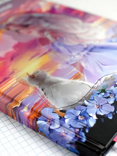 Дневник шк. "Девочка с котом" тв.переплёт, глянц.ламинация, пантон, ляссе, универс.шпаргалка - фото 7