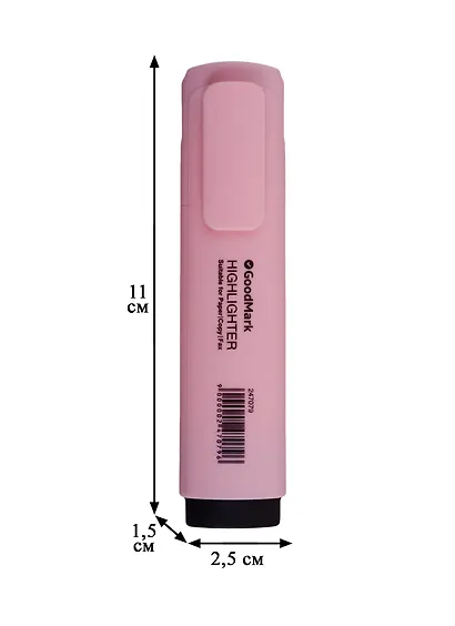 Текстовыделитель GoodMark, пастельный розовый - фото 4