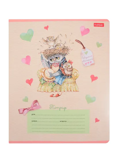 Тетрадь в линейку Hatber, "Совушки-милашки", 12 листов, в ассортименте - фото 5