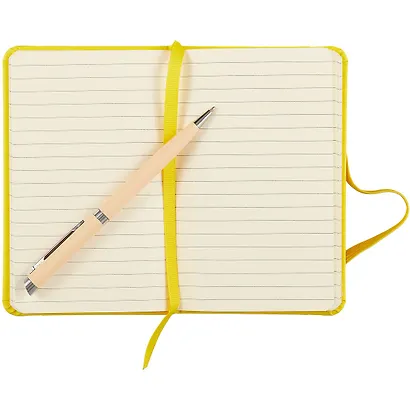 Записная книжка А6- 96л лин. "JOY BOOK. Лимонный" 7БЦ, иск.кожа, тонир.форзац, тонир.блок 70гр/м2, скругл.углы, сшит.блок, ляссе, резинка, карман на задн.форзаце - фото 3