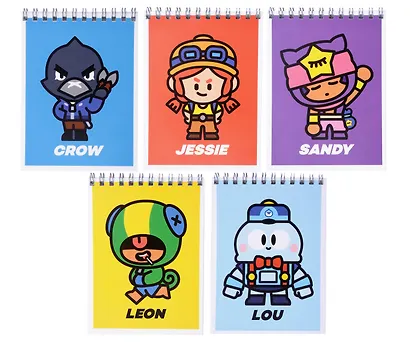 Блокнот А6 40 листов, нелинованный, "Lou, Crow, Sandy, Jessie, Leon" спираль, в ассортименте - фото 1