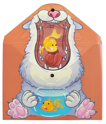 Папка-конверт А4 на кнопке "Кот с рыбкой", двуст.печать - фото 2