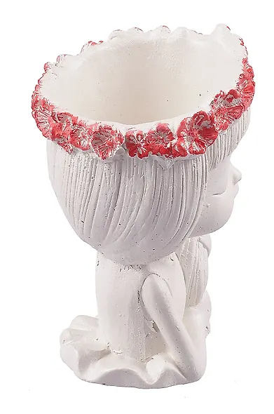 Кашпо-органайзер Девушка с косой (гипс) (11х8х8) (7696425) - фото 3