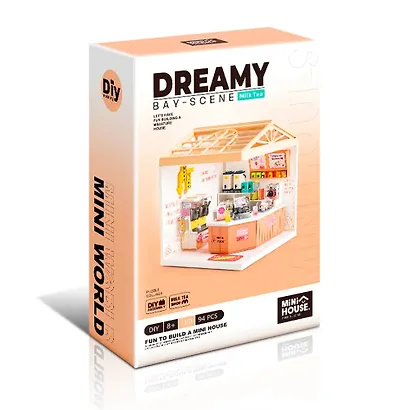 8002 Конструктор интерьерный для детского творчества – сборный домик Fairy Care «Магазин вкусного чая с молоком», количество деталей - 94 (материалы: пластик, металл, картон), со световыми эффектами ( - фото 1