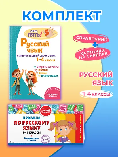 Русский язык. 1–4 классы.Супернаглядный справочник и Правила (Наглядные схемы и таблицы). Комплект - фото 4
