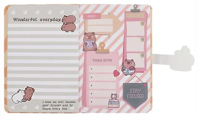 Книга для записей А5 68 листов в линейку, "Funny Capybara", магнитная застежка, в ассортименте - фото 8