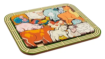 Зоопазл деревянный "Переполох на ферме" 14 деталей - фото 2