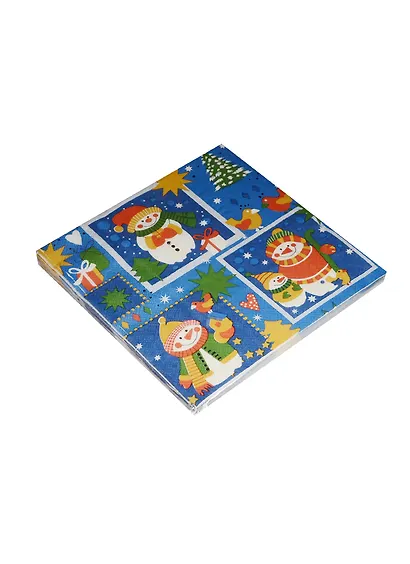 Салфетки для декупажа двухслойные 33*33 Снеговик - фото 1