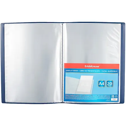 Папка 20ф А4 "Diamond Original" пластик, карман на корешке, синий, Erich Krause - фото 2