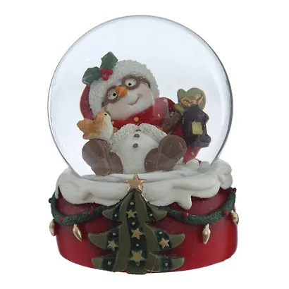 Фигурка декоративная Снеговик в стеклянном шаре, 2 варианта (6,5 см) - фото 2