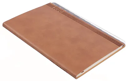 Еженедельник дат. 2026г. А5 80л "Буйвол" бежевый, кожзам, мягк.переплет, блинт.тиснение, офсет, справ.мат-лы, вырубка, закругл.углы, 2 ляссе, инд.уп - фото 2