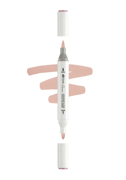 Маркер акриловый "Сонет" розовый античный, двусторонний, перо кисть/пуля - фото 1