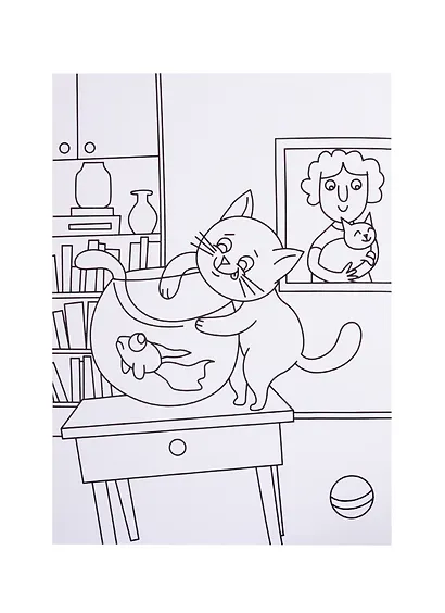 Кошки и собаки. Раскраска - фото 3