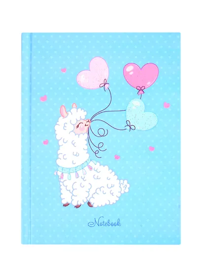 Записная книжка А6 64л кл. "Праздник ламы" 7БЦ, мат.ламинация, выб.лак., блестки «Золото» - фото 1