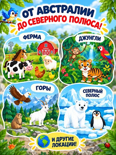 Удивительные животные. Виммельбух со звуками - фото 7