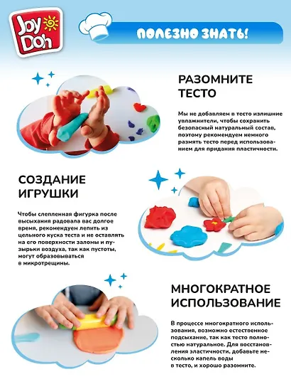 Масса для лепки Joy Doh, набор Cake Set - Тортики, 4 баночки с тестом (4 х 50г), формочки для пирожных и тортов, 14 аксессуаров - фото 11