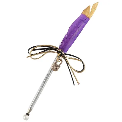 Ручка шариковая "Перо с бантом и замочком" - фото 1