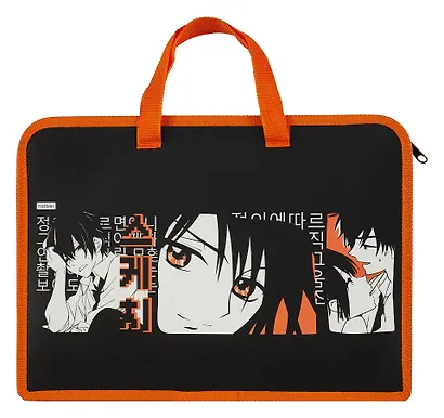 Папка для тетрадей А4 "Аниме. Нежные чувства" 34*24,5*7см, пластик, молния, текст.ручки - фото 2