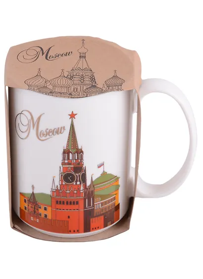 Кружка Москва ХВБ-Спасская башня 500мл фарфор цв.рисунок (060-50-19-21-CL) - фото 1