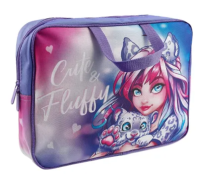 Папка для тетрадей Феникс+, "Девушка с барсом", А4+, на молнии - фото 1