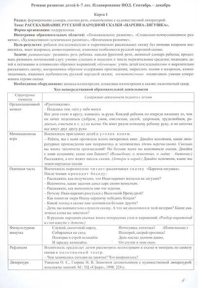 НОД. Речевое развитие детей 6-7 лет. Сентябрь - декабрь. 72 карты с методическим сопровождением - фото 2