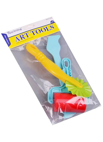 Набор инструментов для лепки, 3 пр. (лопатка, валик, роллер) (пакет) с хед. (11-21657-3MD) - фото 1