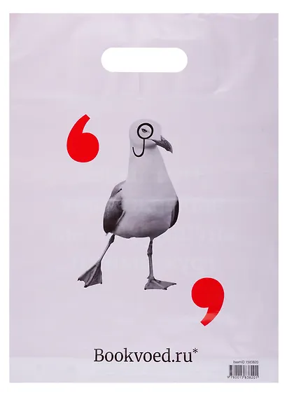 Пакет упаковочный "Буквоед" 30*40, выруб.ручка, Чайка, п/э - фото 1