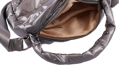 Сумочка стеганая Travel серая (ПВХ) (22х18) (12-11729-B012) - фото 5