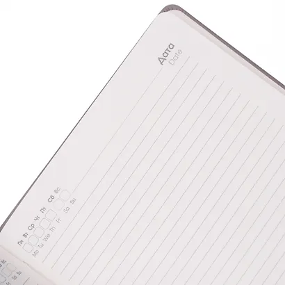 Ежедневник недат. А5 136л "MAPLE" синий, 7Б, иск.кожа, обл.поролон, тв.переплет, тонир.блок, скругл.углы, ляссе, инд.уп - фото 3